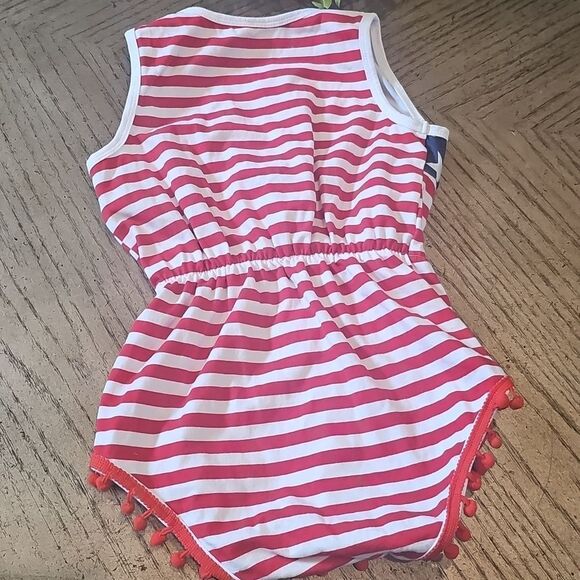 Patriotic Stars and Stripes Romper 3T - Picture 4 of 8